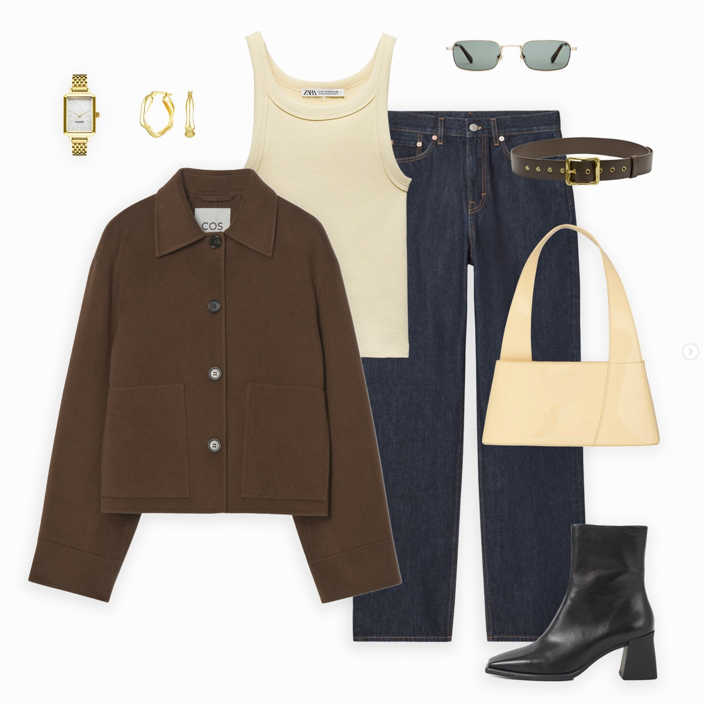 Styled outfit from personalised lookbook by wardrobe stylist